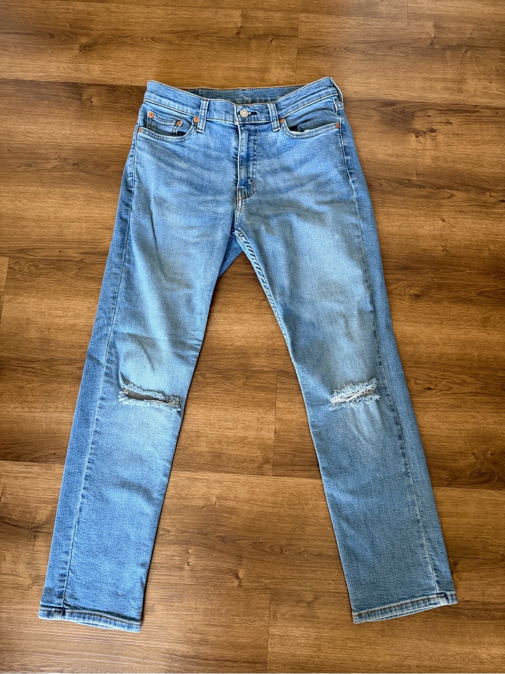 Light Blue Levi’s 511 Slim Fit Distressed Men's Jeans